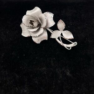 Vintage Bond Boyd Sterling Rose Brooch